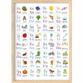 Detský obraz - VEĽKÝ NÁUČNÝ PLAGÁT ABECEDA 40x50 TABUĽOVÉ PÍSMENÁ