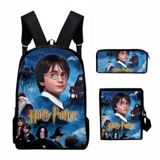 Školská taška - batoh, set, zostava - VEĽKÝ BATOH BATÉRIA HARRY POTTER POPULÁRNA SÚPRAVA 3 KS