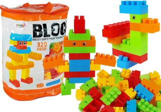 Stavebnica - Veľká sada stavebných blokov v 320l vrecku