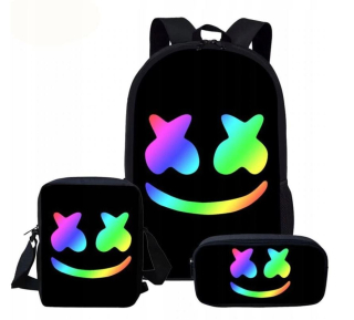 Školská taška - batoh, set, zostava - BIG MARSHMELLO 3D BACKPACK BAG CUSTE CASE A4