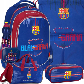 Školská taška - batoh, set, zostava - Veľký súbor školského batohu fc barcelona futbal