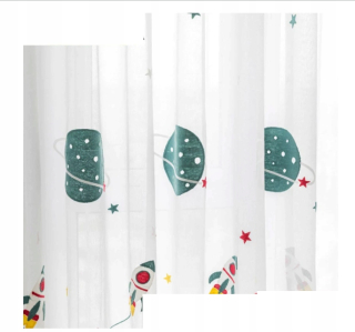 Detské záclony - Detská clona vesmírna raketa 100x260 cm
