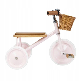 Dievčenské tri -bicykel očarujúci ružový kôš