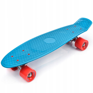 Skateboard meteor plast plastový modro-červená 22