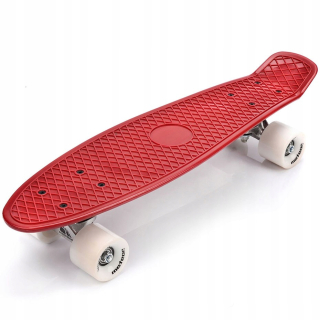 Meteor skateboard plastová červená a biela 22630