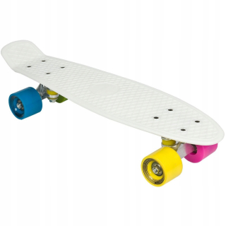 Plastová skateboard 22 celá enero biela