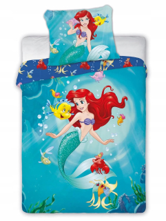 Detský set paplón, vankúš - Disney Princezná Arielka 6660 posteľná bielizeň 100x135 cm