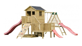 Detský domček, detský stan - Hubert House 2 Swizgi Wall Swing + šmykľavka