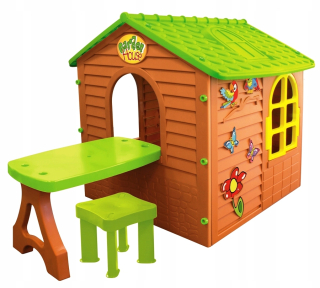 Detský domček, detský stan - Záhradný domček s plotom MOCHTOYS 10498