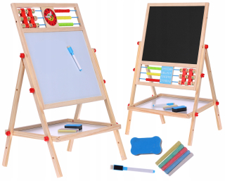 Drevená magnetická tabuľa Chalk 4W1