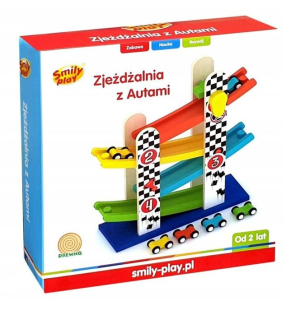 Drevená šmýkačka s automobilmi AC6653 Smile Play