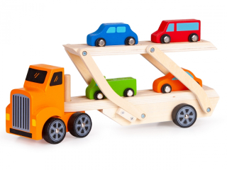 Stavebnica - Drevené truck TIR + 4 vozne Ecotoys