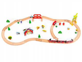 Drevený vláčik trať vláčik batérie Ecotoys EC