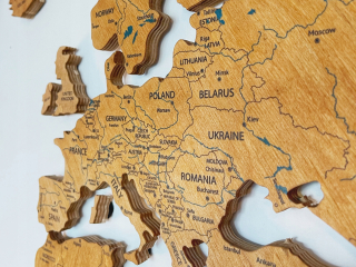 Samolepky do detskej izby - Mapa dreveného sveta s riedami 250x125 Oak