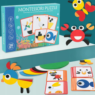 Drevená skladačka MONTESSORI MOZAIKA TVARY