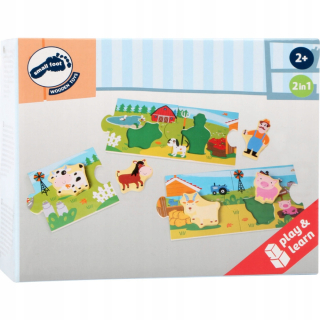 Drevená skladačka puzzle - Country Life FARMER