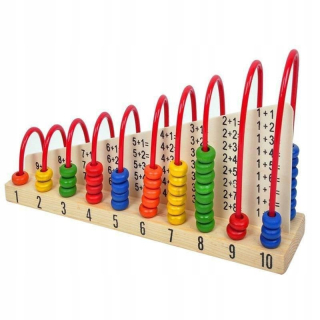 Drevený Abacus Abacus Počítanie Montessori 12M +