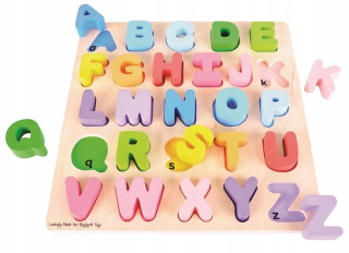Drevené puzzle abecedy Bigjigs Blocks