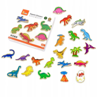 Magnetky - Drevené magnety Dinosaury pre chladničku!