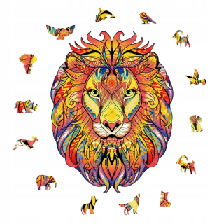 Drevené 3D puzzle Puzzle Block Lion A5 Darčeková