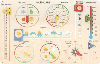 Drevená Educational Kalendár Seasons Meteo Pl