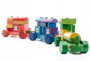 Drevený vlak bloky 52 cm farba Montessori