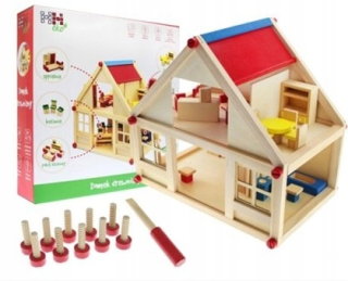 Drevené Dollhouse príslušenstvo Montessori