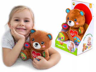Dumela PRZYJACEL BEAR maskot učí víla hovorí EN