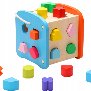 Veľký drevený Educational Kocky triedič Blocks 788