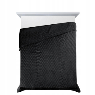 Prikrývka, prehozy na posteľ - Veľká posteľ Bedspread Luiz/3 čierna prikrývka 220x240