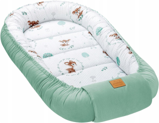 Hniezdo pre bábätko - Cocoon/Baby Playpen s ozdobou - modrá