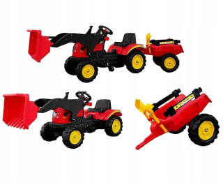 Veľký traktor pre pedále s prívesom a lyžičkou
