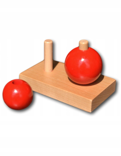Dva červené montessori sférs škôlky puzzle