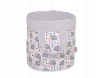 Dvojitý košík na hračky L - sivé/šedé hedgehogs