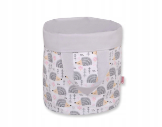 Dvojitý košík hračiek M - sivé/sivé hedgehogs