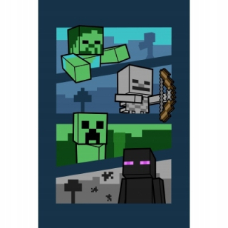 Prikrývka, prehozy na posteľ - Detská prikrývka Bedspread 100 x 150 cm Minecraft