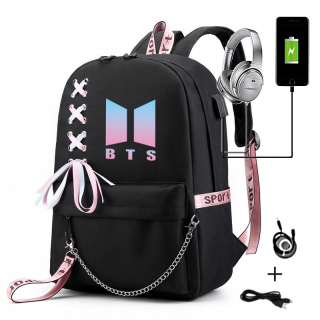 Školská taška, batoh - Dievčatá BTS školský batoh s USB reťazcom