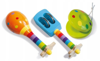 Eichhorn set drevených nástrojov maracas