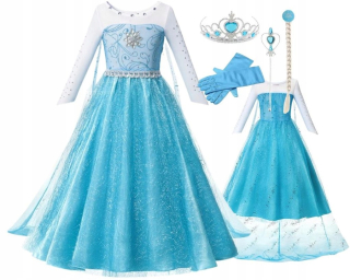 Elsa Frozen - ELSA FROZEN 6v1 MEGA KOSTÝM OUTFIT 98-104
