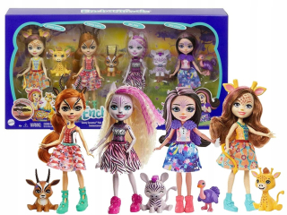 Enchantimals Savanna set 4 bábiky 4 zvieratá