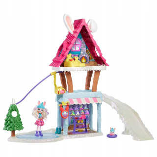 ENCHANTIMALS zimné chata bábika bevy Bunny a JUMP