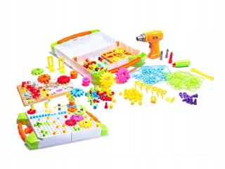 Vzdelávacie hračky puzzle s skrutkovač kufrom 181el