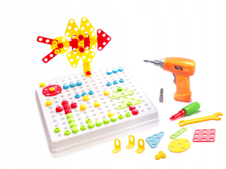 Puzzle vzdelávacie bloky so skrutkovačom, kufor 261ks