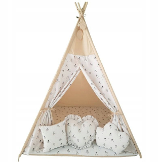 Baldachýn nad postieľku - Eco Tipi čerešne/béžová