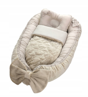 Hniezdo pre bábätko - Elegantný 5 čiastočný kokón, Nest, Kol Beige.