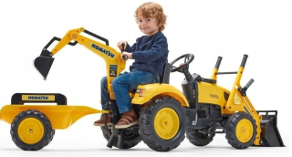 Falk Komatsu veľký pedálový traktor pre deti 3-7