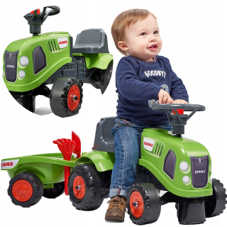 Falk Baby Claas Green Tractor s prívesom