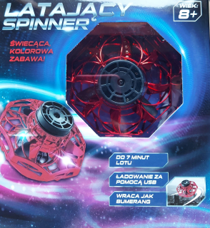 Fidget Spinner Spinner Lietajúce UFO LED Red USB