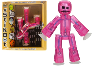 Postavička - Stikbot figurín ružová póza nahrávanie hračiek TM