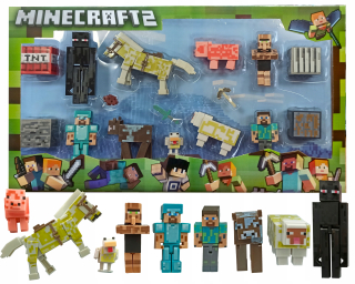 Figúrky Minecraft sada Large 9 ks + príslušenstvo W1